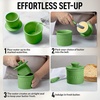 image:imageZulay Kitchen Ceramic Butter Dish with Lid For Countertop amp Stainless Steel Knife  Keeps Butter Soft amp Fresh  White Butter Dish with EasyGrip Knob Durable amp Everyday Butter Holder for Home  WhiteCrock  Green