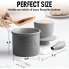 image:imageZulay Kitchen Ceramic Butter Dish with Lid For Countertop amp Stainless Steel Knife  Keeps Butter Soft amp Fresh  White Butter Dish with EasyGrip Knob Durable amp Everyday Butter Holder for Home  WhiteCrock  Gray