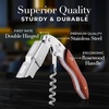image:imageZulay Kitchen Corkscrew Wine Opener  Premium 420 Stainless Steel amp Rosewood Wine Bottle Opener  Double Hinged Opener with Foil Cutter amp Cap Remover  RosewoodRosewood