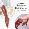 image:imageZulay Kitchen Corkscrew Wine Opener  Premium 420 Stainless Steel amp Rosewood Wine Bottle Opener  Double Hinged Opener with Foil Cutter amp Cap Remover  RosewoodRosewood