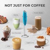 image:imageZulay Kitchen Executive Series Milk Frother Wand  Upgraded amp Improved Stand  Ideal Coffee Gift  Coffee Frother Handheld Foam Maker For Lattes  Electric Milk Frother Handheld For CappuccinoBlue Steel