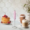 image:imageZulay Kitchen Executive Series Milk Frother Wand  Upgraded amp Improved Stand  Ideal Coffee Gift  Coffee Frother Handheld Foam Maker For Lattes  Electric Milk Frother Handheld For CappuccinoBurgundy Blush