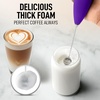 image:imageZulay Kitchen Executive Series Milk Frother Wand  Upgraded amp Improved Stand  Ideal Coffee Gift  Coffee Frother Handheld Foam Maker For Lattes  Electric Milk Frother Handheld For CappuccinoRegal Purple