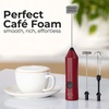 image:imageZulay Kitchen Executive Series Milk Frother Wand  Upgraded amp Improved Stand  Ideal Coffee Gift  Coffee Frother Handheld Foam Maker For Lattes  Electric Milk Frother Handheld For CappuccinoZulay Dynamic Black  Red