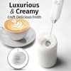 image:imageZulay Kitchen Executive Series Milk Frother Wand  Upgraded amp Improved Stand  Ideal Coffee Gift  Coffee Frother Handheld Foam Maker For Lattes  Electric Milk Frother Handheld For CappuccinoLux Quartz