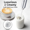 image:imageZulay Kitchen Executive Series Milk Frother Wand  Upgraded amp Improved Stand  Ideal Coffee Gift  Coffee Frother Handheld Foam Maker For Lattes  Electric Milk Frother Handheld For CappuccinoLux Premium Silver