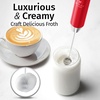 image:imageZulay Kitchen Executive Series Milk Frother Wand  Upgraded amp Improved Stand  Ideal Coffee Gift  Coffee Frother Handheld Foam Maker For Lattes  Electric Milk Frother Handheld For CappuccinoLux Cardinal Red