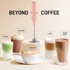 image:imageZulay Kitchen Executive Series Milk Frother Wand  Upgraded amp Improved Stand  Ideal Coffee Gift  Coffee Frother Handheld Foam Maker For Lattes  Electric Milk Frother Handheld For CappuccinoPeach Radiance