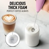 image:imageZulay Kitchen Executive Series Milk Frother Wand  Upgraded amp Improved Stand  Ideal Coffee Gift  Coffee Frother Handheld Foam Maker For Lattes  Electric Milk Frother Handheld For CappuccinoSweet Lavender