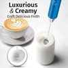 image:imageZulay Kitchen Executive Series Milk Frother Wand  Upgraded amp Improved Stand  Ideal Coffee Gift  Coffee Frother Handheld Foam Maker For Lattes  Electric Milk Frother Handheld For CappuccinoLux Metallic Blue
