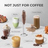 image:imageZulay Kitchen Executive Series Milk Frother Wand  Upgraded amp Improved Stand  Ideal Coffee Gift  Coffee Frother Handheld Foam Maker For Lattes  Electric Milk Frother Handheld For CappuccinoJava Walnut