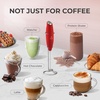 image:imageZulay Kitchen Executive Series Milk Frother Wand  Upgraded amp Improved Stand  Ideal Coffee Gift  Coffee Frother Handheld Foam Maker For Lattes  Electric Milk Frother Handheld For CappuccinoBrick Red