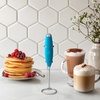 image:imageZulay Kitchen Executive Series Milk Frother Wand  Upgraded amp Improved Stand  Ideal Coffee Gift  Coffee Frother Handheld Foam Maker For Lattes  Electric Milk Frother Handheld For CappuccinoBlue Steel