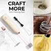 image:imageZulay Kitchen Executive Series Milk Frother Wand  Upgraded amp Improved Stand  Ideal Coffee Gift  Coffee Frother Handheld Foam Maker For Lattes  Electric Milk Frother Handheld For CappuccinoZulay Dynamic Cream  Gold