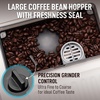 image:imageZulay Kitchen Magia Clasica Automatic Espresso Machine with BuiltIn Grinder Touch Panel Coffee Maker Steam Wand Milk Frother Adjustable Strength SelfCleaning Black amp Copper 13 x 177 x 94Cream  Silver
