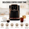 image:imageZulay Kitchen Magia Clasica Automatic Espresso Machine with BuiltIn Grinder Touch Panel Coffee Maker Steam Wand Milk Frother Adjustable Strength SelfCleaning Black amp Copper 13 x 177 x 94Black  Copper