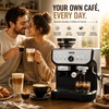 image:imageZulay Kitchen Magia Clasica Automatic Espresso Machine with BuiltIn Grinder Touch Panel Coffee Maker Steam Wand Milk Frother Adjustable Strength SelfCleaning Black amp Copper 13 x 177 x 94Black  Silver