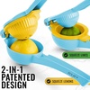 image:imageZulay Kitchen Metal 2in1 Lemon Squeezer  Sturdy Max Extraction Hand Juicer Lemon Squeezer Gets Every Last Drop  Easy to Clean Manual Citrus Juicer  EasyUse Lemon Juicer Squeezer  RedYellowCool Blue and Yellow