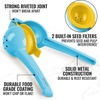 image:imageZulay Kitchen Metal 2in1 Lemon Squeezer  Sturdy Max Extraction Hand Juicer Lemon Squeezer Gets Every Last Drop  Easy to Clean Manual Citrus Juicer  EasyUse Lemon Juicer Squeezer  RedYellowCool Blue and Yellow