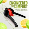image:imageZulay Kitchen Metal 2in1 Lemon Squeezer  Sturdy Max Extraction Hand Juicer Lemon Squeezer Gets Every Last Drop  Easy to Clean Manual Citrus Juicer  EasyUse Lemon Juicer Squeezer  RedYellowBlack and Red