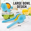 image:imageZulay Kitchen Metal 2in1 Lemon Squeezer  Sturdy Max Extraction Hand Juicer Lemon Squeezer Gets Every Last Drop  Easy to Clean Manual Citrus Juicer  EasyUse Lemon Juicer Squeezer  RedYellowCool Blue and Yellow