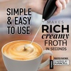 image:imageZulay Kitchen Powerful Milk Frother Wand  Handheld Stainless Steel  Battery Operated Drink Mixer for Coffee Lattes Cappuccino Matcha  Froth Mate Frother Gift  Midnight BlackFusion Black