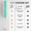 image:imageZulay Kitchen Powerful Milk Frother Wand  Handheld Stainless Steel  Battery Operated Drink Mixer for Coffee Lattes Cappuccino Matcha  Froth Mate Frother Gift  Midnight BlackCrisp Mint