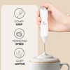 image:imageZulay Kitchen Powerful Milk Frother Wand  Handheld Stainless Steel  Battery Operated Drink Mixer for Coffee Lattes Cappuccino Matcha  Froth Mate Frother Gift  Midnight BlackClean White