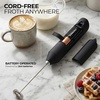 image:imageZulay Kitchen Powerful Milk Frother Wand  Handheld Stainless Steel  Battery Operated Drink Mixer for Coffee Lattes Cappuccino Matcha  Froth Mate Frother Gift  Absolute BlackAlpha Black