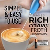 image:imageZulay Kitchen Powerful Milk Frother Wand  Handheld Stainless Steel  Battery Operated Drink Mixer for Coffee Lattes Cappuccino Matcha  Froth Mate Frother Gift  Midnight BlackFrosted Blue