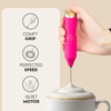 image:imageZulay Kitchen Powerful Milk Frother Wand  Handheld Stainless Steel  Battery Operated Drink Mixer for Coffee Lattes Cappuccino Matcha  Froth Mate Frother Gift  Absolute BlackCute Pink