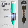 image:imageZulay Kitchen Powerful Milk Frother Wand  Handheld Stainless Steel  Battery Operated Drink Mixer for Coffee Lattes Cappuccino Matcha  Froth Mate Frother Gift  Absolute BlackDeep Aqua