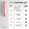 image:imageZulay Kitchen Powerful Milk Frother Wand  Handheld Stainless Steel  Battery Operated Drink Mixer for Coffee Lattes Cappuccino Matcha  Froth Mate Frother Gift  Midnight BlackPeach Rose Gold