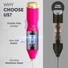 image:imageZulay Kitchen Powerful Milk Frother Wand  Handheld Stainless Steel  Battery Operated Drink Mixer for Coffee Lattes Cappuccino Matcha  Froth Mate Frother Gift  Midnight BlackCute Pink