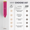 image:imageZulay Kitchen Powerful Milk Frother Wand  Handheld Stainless Steel  Battery Operated Drink Mixer for Coffee Lattes Cappuccino Matcha  Froth Mate Frother Gift  Absolute BlackRasberry Pink