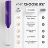 image:imageZulay Kitchen Powerful Milk Frother Wand  Handheld Stainless Steel  Battery Operated Drink Mixer for Coffee Lattes Cappuccino Matcha  Froth Mate Frother Gift  Midnight BlackRegal Purple