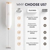 image:imageZulay Kitchen Powerful Milk Frother Wand  Handheld Stainless Steel  Battery Operated Drink Mixer for Coffee Lattes Cappuccino Matcha  Froth Mate Frother Gift  Midnight BlackMajestic Gold Rose
