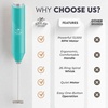 image:imageZulay Kitchen Powerful Milk Frother Wand  Handheld Stainless Steel  Battery Operated Drink Mixer for Coffee Lattes Cappuccino Matcha  Froth Mate Frother Gift  Absolute BlackRadiant Aqua