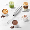 image:imageZulay Kitchen Powerful Milk Frother Wand  Handheld Stainless Steel  Battery Operated Drink Mixer for Coffee Lattes Cappuccino Matcha  Froth Mate Frother Gift  Midnight BlackImperial Silver Black