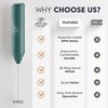 image:imageZulay Kitchen Powerful Milk Frother Wand  Handheld Stainless Steel  Battery Operated Drink Mixer for Coffee Lattes Cappuccino Matcha  Froth Mate Frother Gift  Absolute BlackDark Green