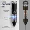 image:imageZulay Kitchen Powerful Milk Frother Wand  Handheld Stainless Steel  Battery Operated Drink Mixer for Coffee Lattes Cappuccino Matcha  Froth Mate Frother Gift  Midnight BlackAuthentic Black