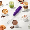 image:imageZulay Kitchen Powerful Milk Frother Wand  Handheld Stainless Steel  Battery Operated Drink Mixer for Coffee Lattes Cappuccino Matcha  Froth Mate Frother Gift  Midnight BlackLush Purple