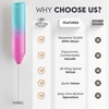image:imageZulay Kitchen Powerful Milk Frother Wand  Handheld Stainless Steel  Battery Operated Drink Mixer for Coffee Lattes Cappuccino Matcha  Froth Mate Frother Gift  Absolute BlackBright Bubblegum