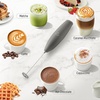 image:imageZulay Kitchen Powerful Milk Frother Wand  Handheld Stainless Steel  Battery Operated Drink Mixer for Coffee Lattes Cappuccino Matcha  Froth Mate Frother Gift  Absolute BlackQuantum Gray
