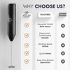 image:imageZulay Kitchen Powerful Milk Frother Wand  Handheld Stainless Steel  Battery Operated Drink Mixer for Coffee Lattes Cappuccino Matcha  Froth Mate Frother Gift  Midnight BlackAbsolute Black