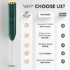 image:imageZulay Kitchen Powerful Milk Frother Wand  Handheld Stainless Steel  Battery Operated Drink Mixer for Coffee Lattes Cappuccino Matcha  Froth Mate Frother Gift  Absolute BlackOrganic Green  Gold