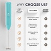 image:imageZulay Kitchen Powerful Milk Frother Wand  Handheld Stainless Steel  Battery Operated Drink Mixer for Coffee Lattes Cappuccino Matcha  Froth Mate Frother Gift  Midnight BlackTeal