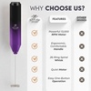 image:imageZulay Kitchen Powerful Milk Frother Wand  Handheld Stainless Steel  Battery Operated Drink Mixer for Coffee Lattes Cappuccino Matcha  Froth Mate Frother Gift  Midnight BlackPerfect Black