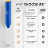 image:imageZulay Kitchen Powerful Milk Frother Wand  Handheld Stainless Steel  Battery Operated Drink Mixer for Coffee Lattes Cappuccino Matcha  Froth Mate Frother Gift  Absolute BlackRoyal Blue and Gold