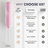 image:imageZulay Kitchen Powerful Milk Frother Wand  Handheld Stainless Steel  Battery Operated Drink Mixer for Coffee Lattes Cappuccino Matcha  Froth Mate Frother Gift  Midnight BlackNew Pink